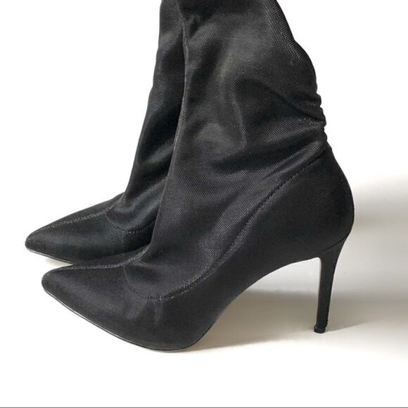 𝅺Badgley Mischka Stiletto Boots Jewel Ronny Shimmer Pointed Toe Evening Sock - Picture 3 of 11